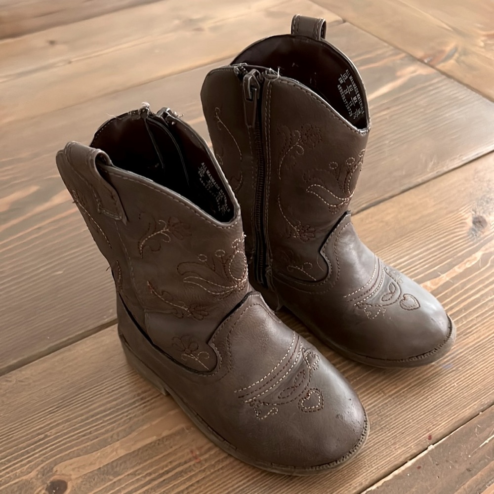 Brown Toddler Western Cowgirl Boots